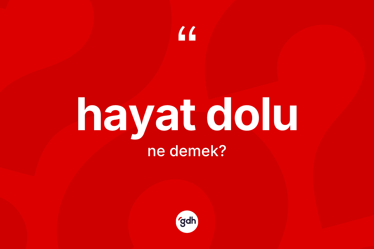 Hayat dolu kelimesinin tanımı nedir? Hayat dolu kelimesinin TDK anlamı nedir?