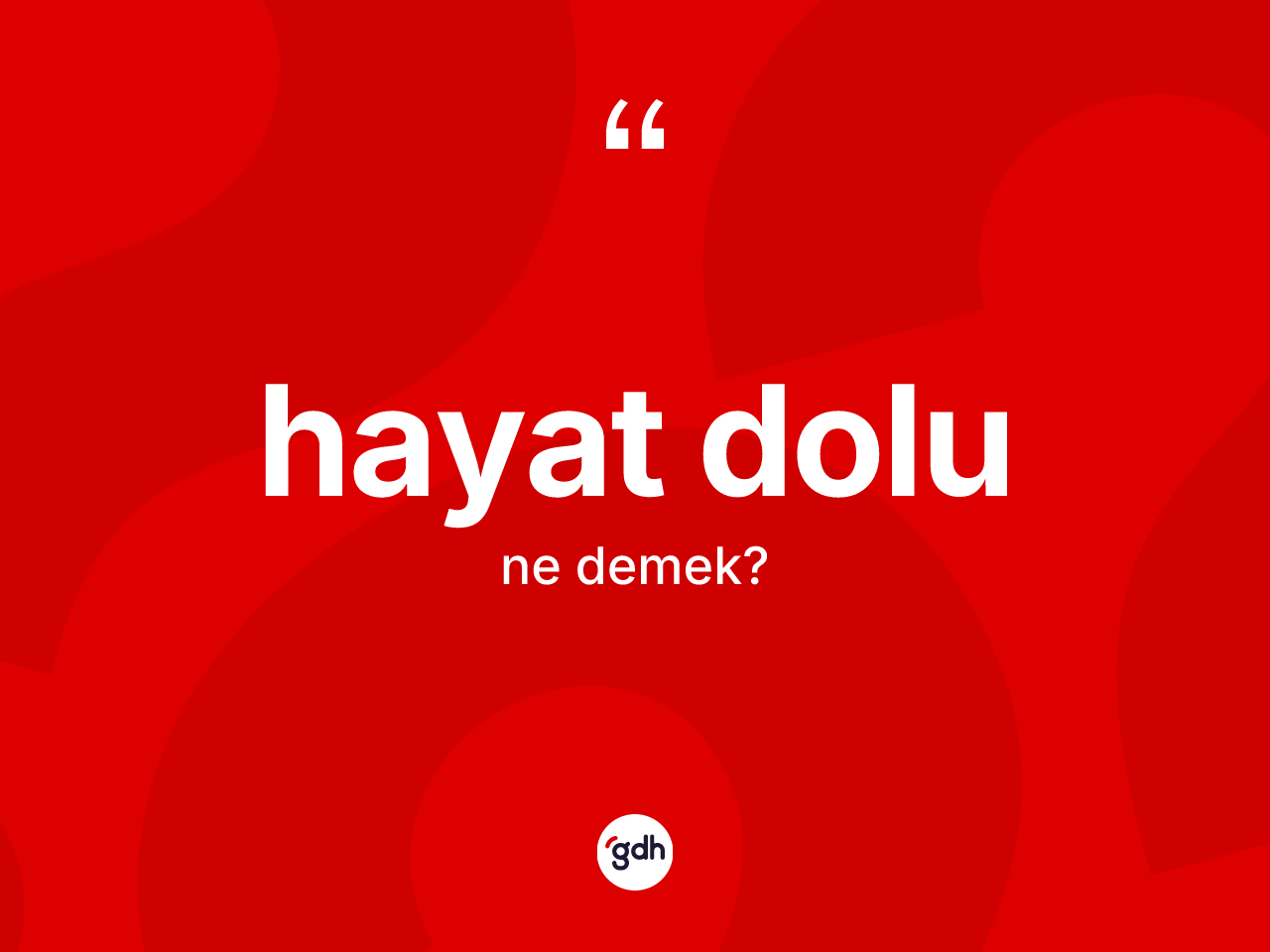 Hayat dolu kelimesinin tanımı nedir? Hayat dolu kelimesinin TDK anlamı nedir?