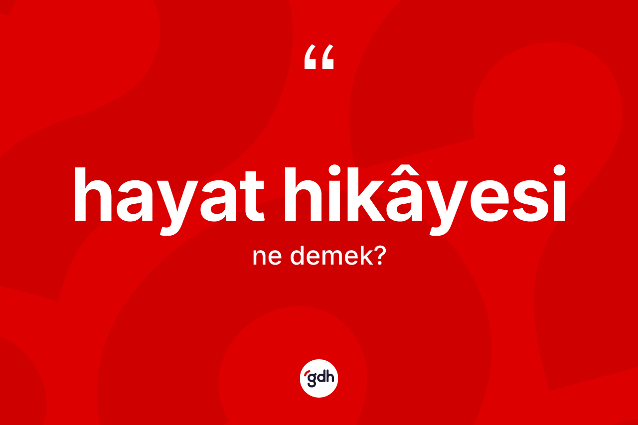 Hayat hikâyesi kelimesinin tanımı nedir?