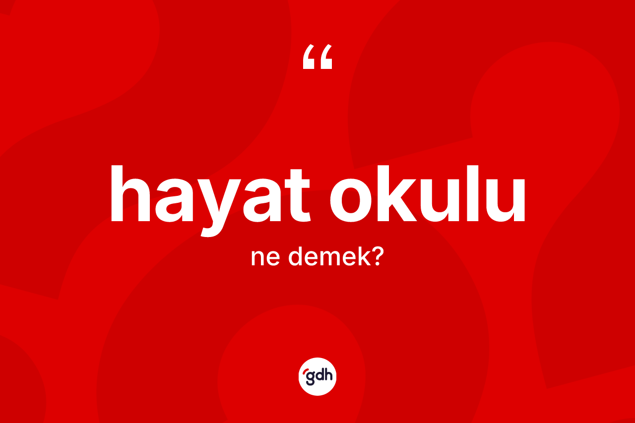 Hayat okulu kelimesi ne anlama gelir? Hayat okulunun halk arasındaki kullanımı nasıldır?
