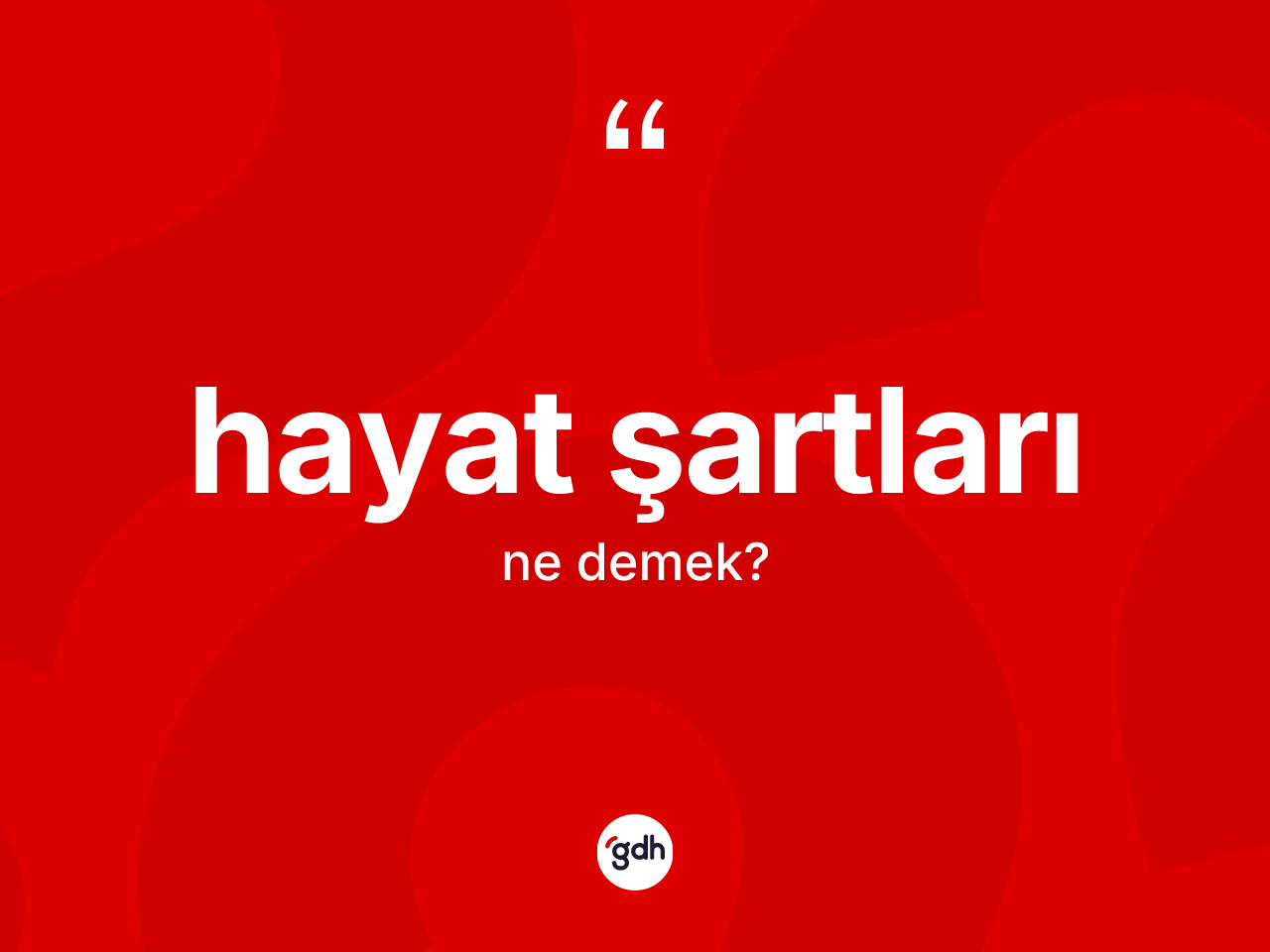 Hayat şartları ne demek? Hayat şartlarının TDK'ya göre anlamı nedir?