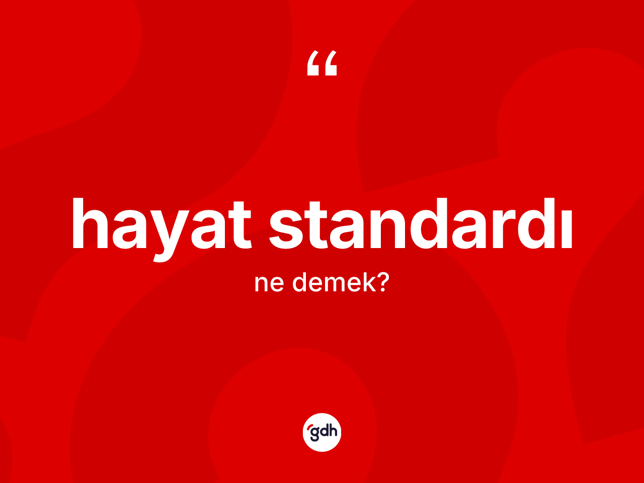 Hayat standardı nedir? Hayat standardı kelimesinin TDK anlamı nedir?