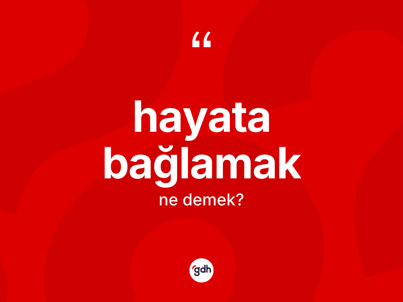 Hayata bağlamak sözü ne anlama gelir? Hayata bağlamak sözünün TDK açıklaması nedir?