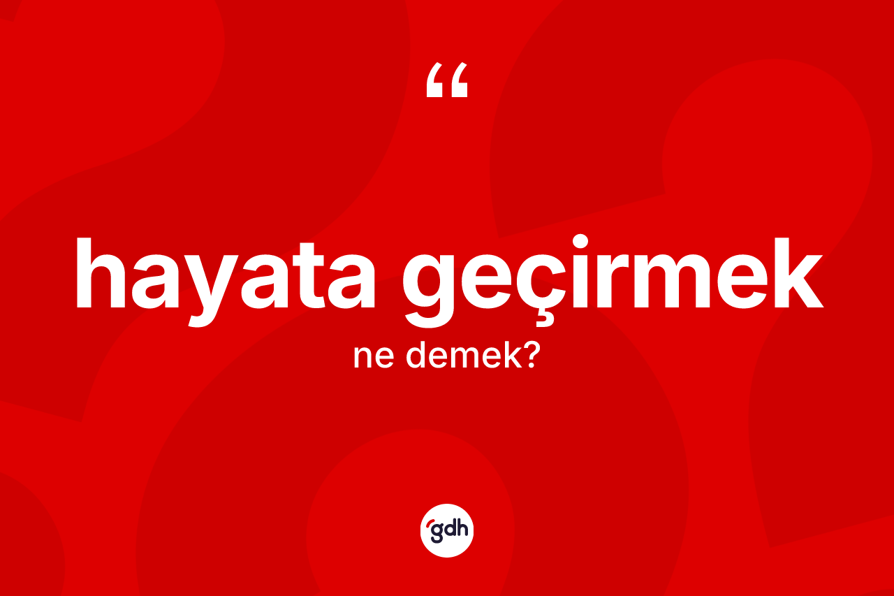 Hayata geçirmek ifadesi ne demek? Hayata geçirmek ifadesinin TDK'ya göre açıklaması nedir?