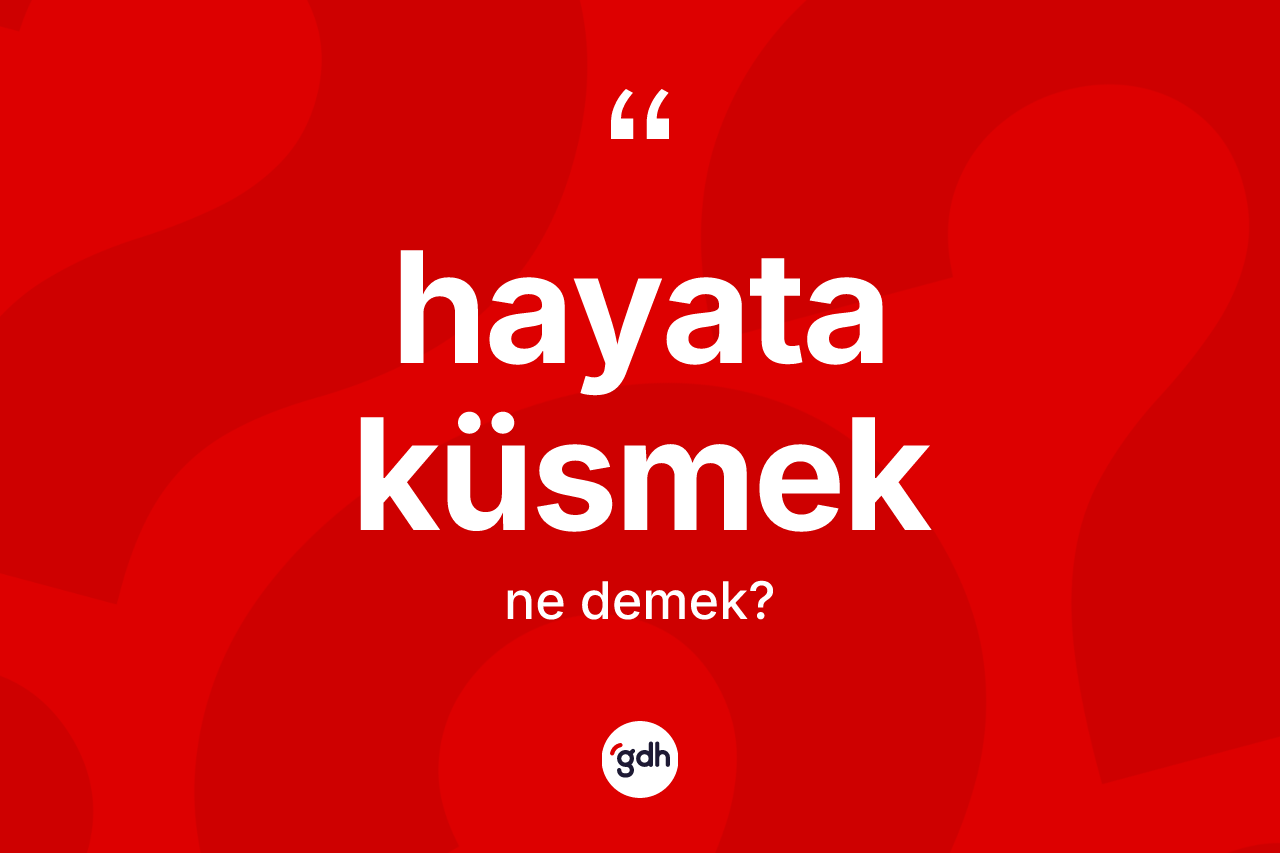 Hayata küsmek ne anlama gelir? Hayata küsmek ifadesi nerede kullanılır?