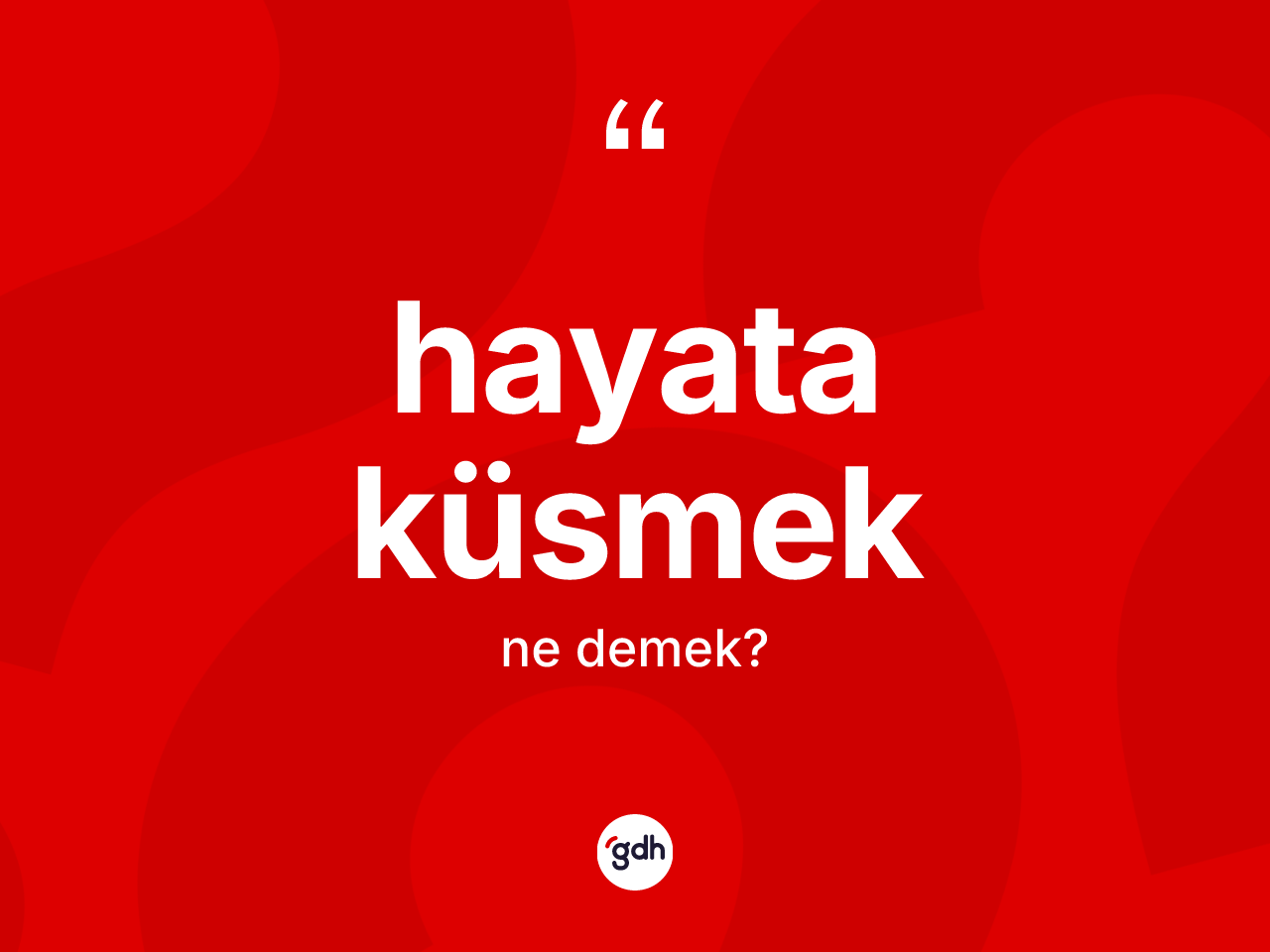 Hayata küsmek ne anlama gelir? Hayata küsmek ifadesi nerede kullanılır?