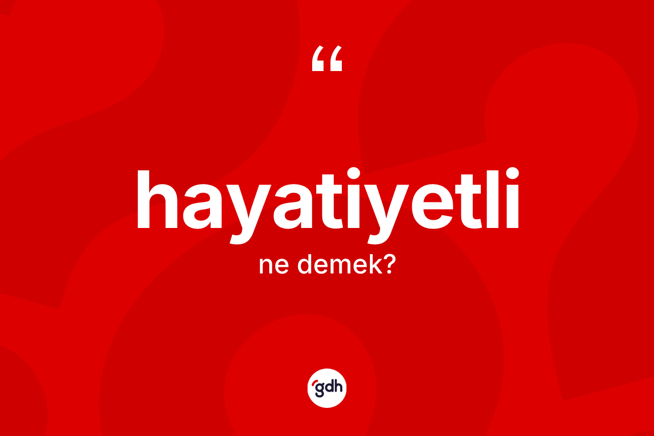 Hayatiyetli kelimesinin anlamı nedir? Hayatiyetli kelimesinin kaç farklı anlamı var?