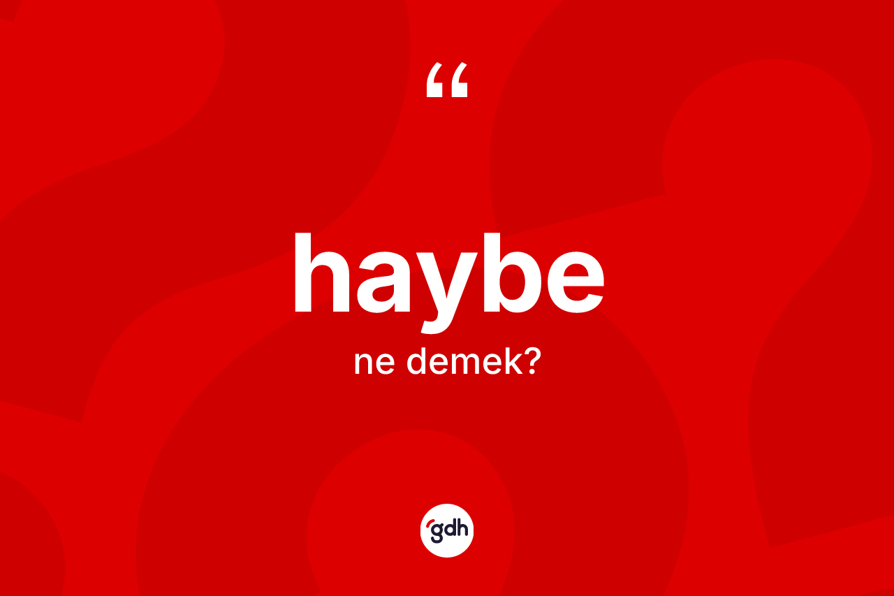 Haybe kelimesinin anlamı nedir? Haybenin TDK'ya göre anlamı nedir?