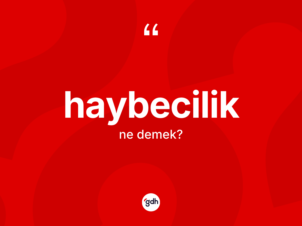 Haybecilik kelimesinin sözlükteki tanımı nedir? Haybecilik kelimesinin özellikleri nelerdir?