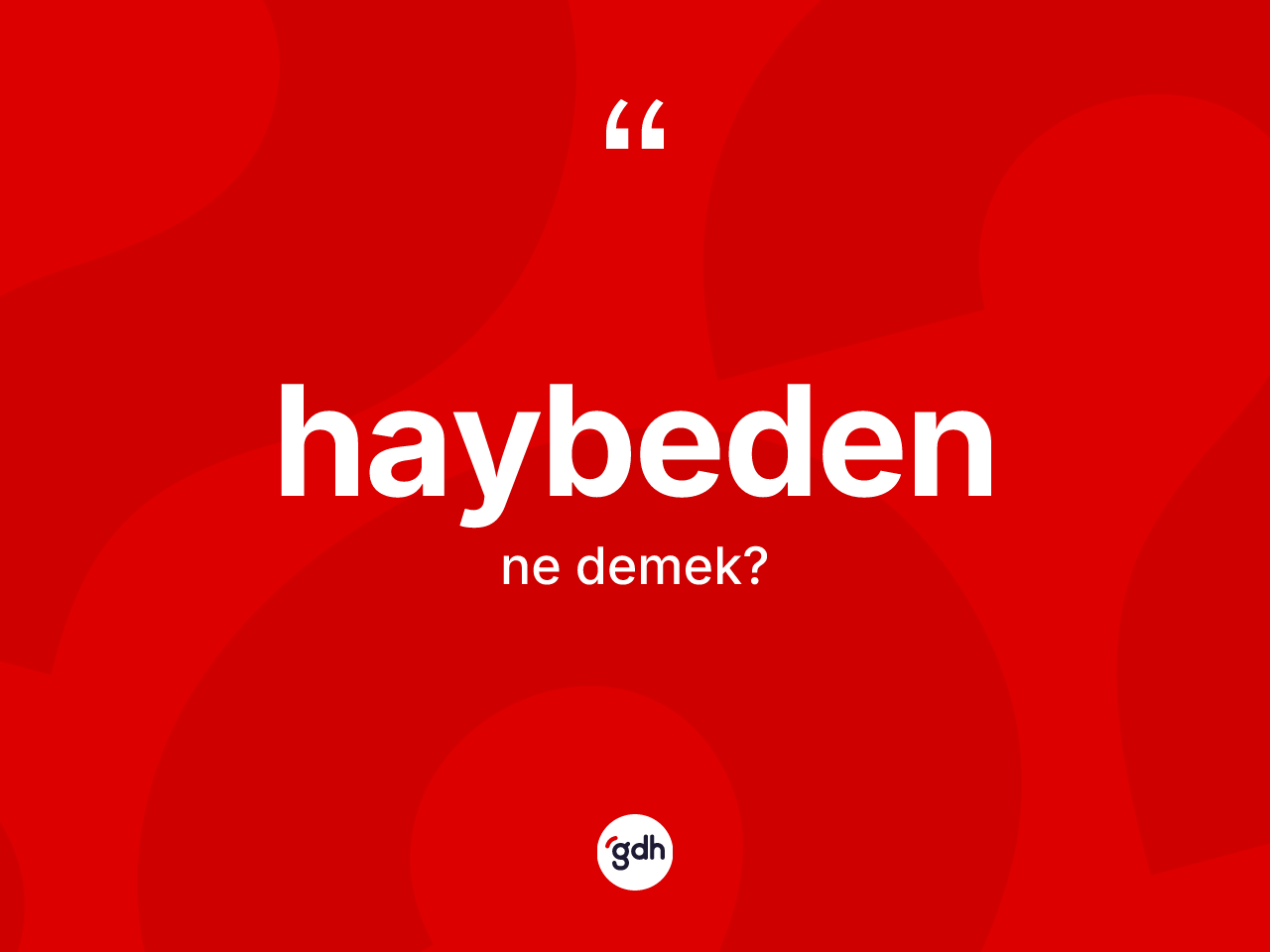 Haybeden kelimesinin anlamı nedir? Haybedenin TDK'ya göre anlamı nedir?