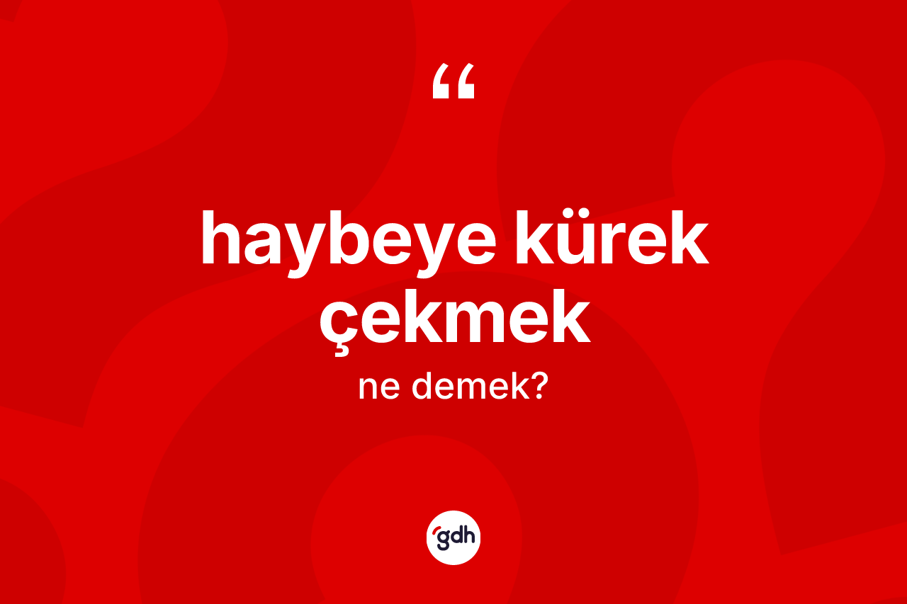 Haybeye kürek çekmek ifadesinin kısaca tanımı nedir?