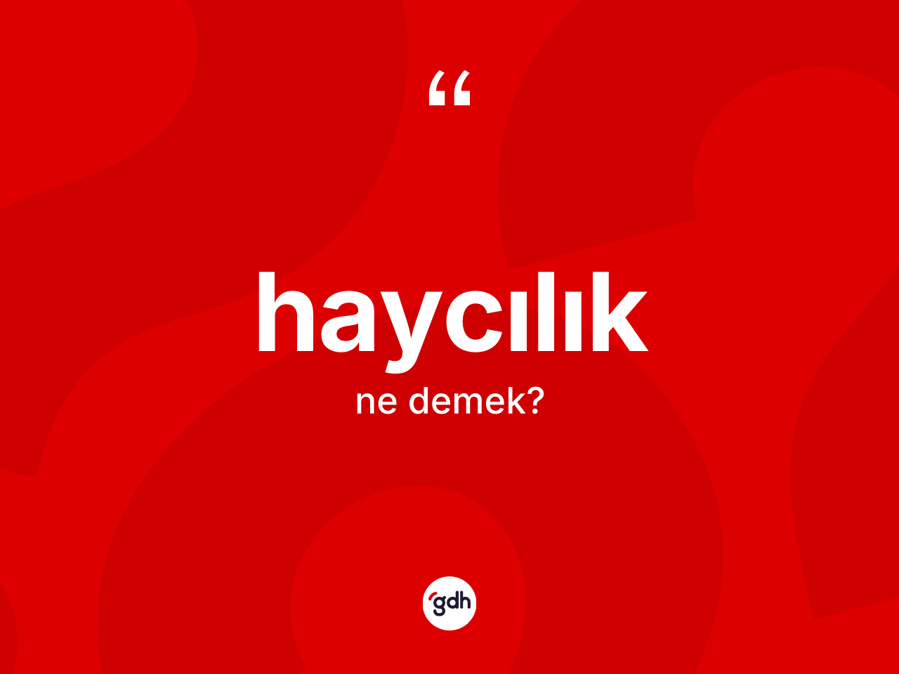 Haycılık nedir? Haycılığın TDK'ya göre anlamı nedir?