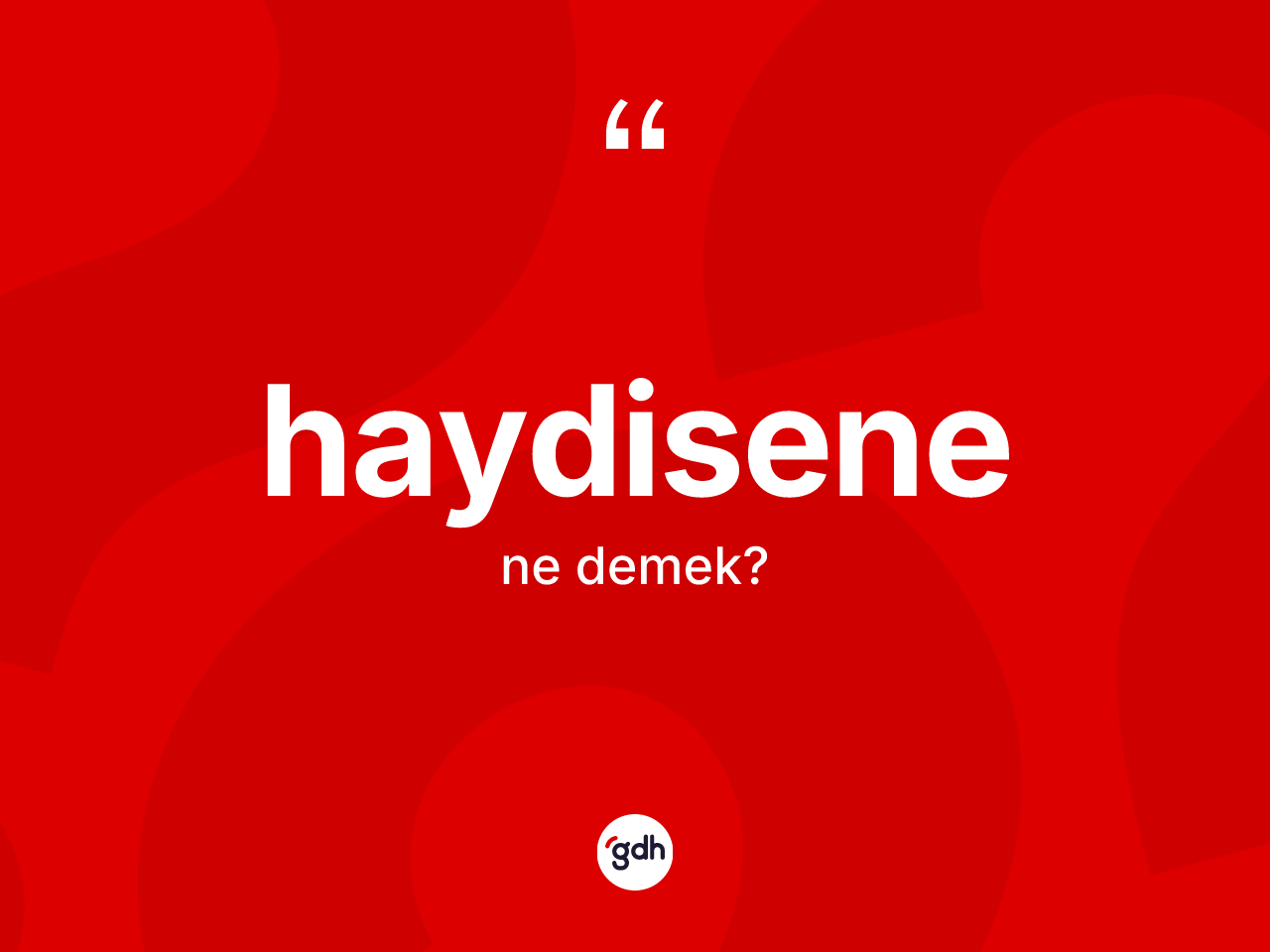 Haydisene ne anlama gelir? Haydisenenin kısaca tanımı nedir?
