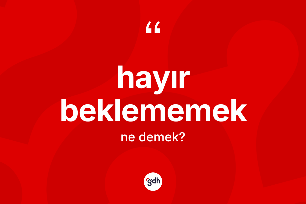 Hayır beklememek ifadesinin sözlükteki anlamı nedir? Hayır beklememek sözü nerede kullanılır?
