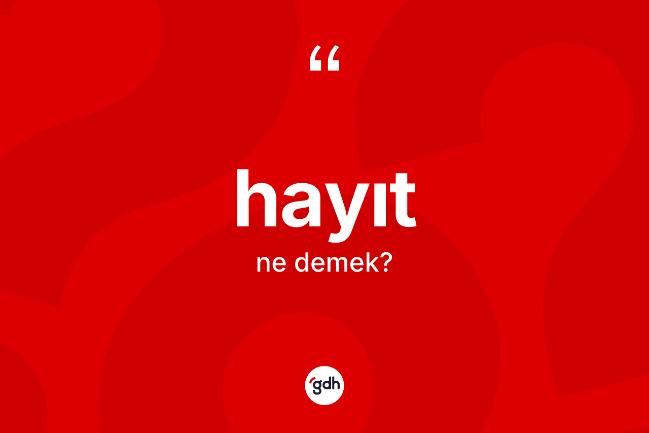 Hayıt kelimesinin tanımı nedir? Hayıtın TDK'ya göre anlamı nedir?