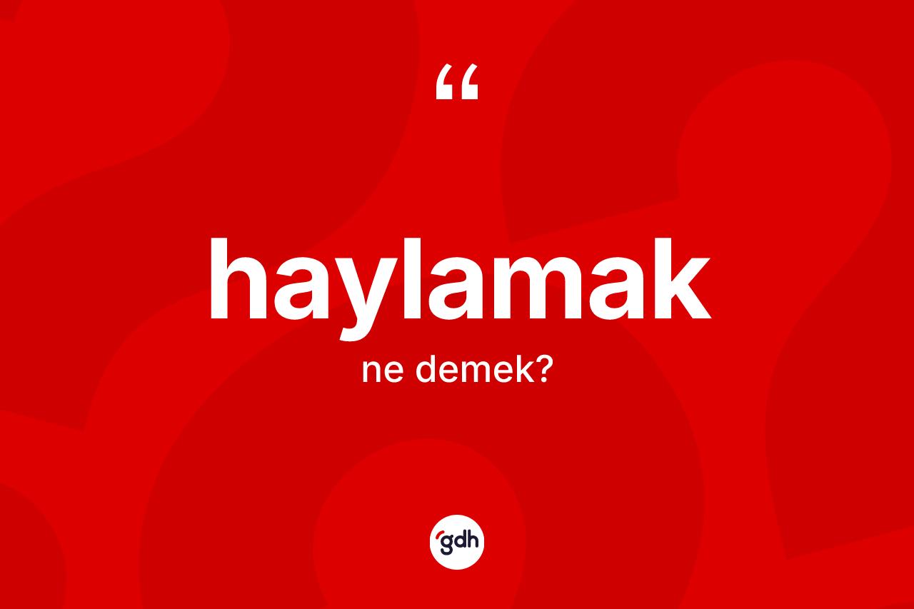 Haylamak kelimesinin sözlükteki tanımı nedir? Haylamak kelimesinin TDK'ya göre açıklaması nedir?