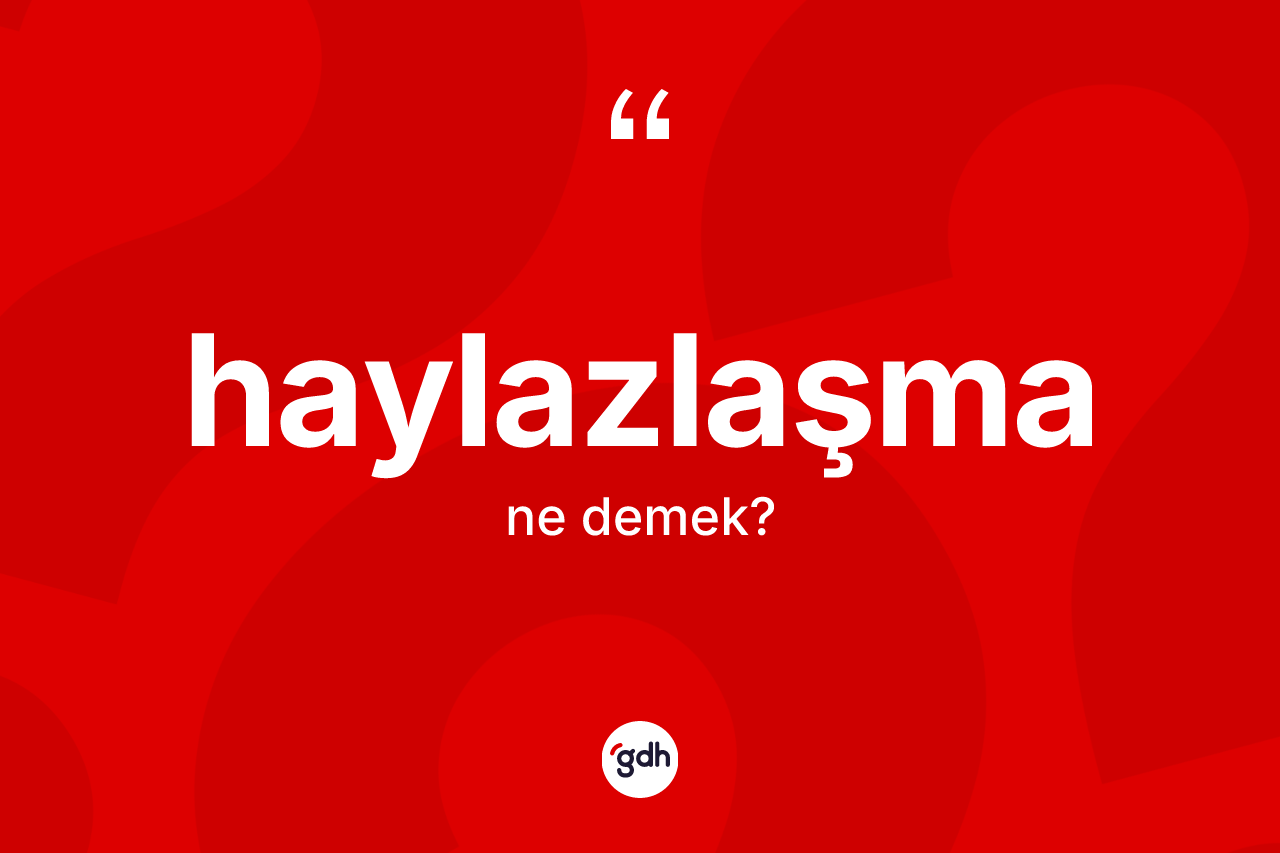 Haylazlaşma kelimesi nedir? Haylazlaşmanın kısaca tanımı nedir?