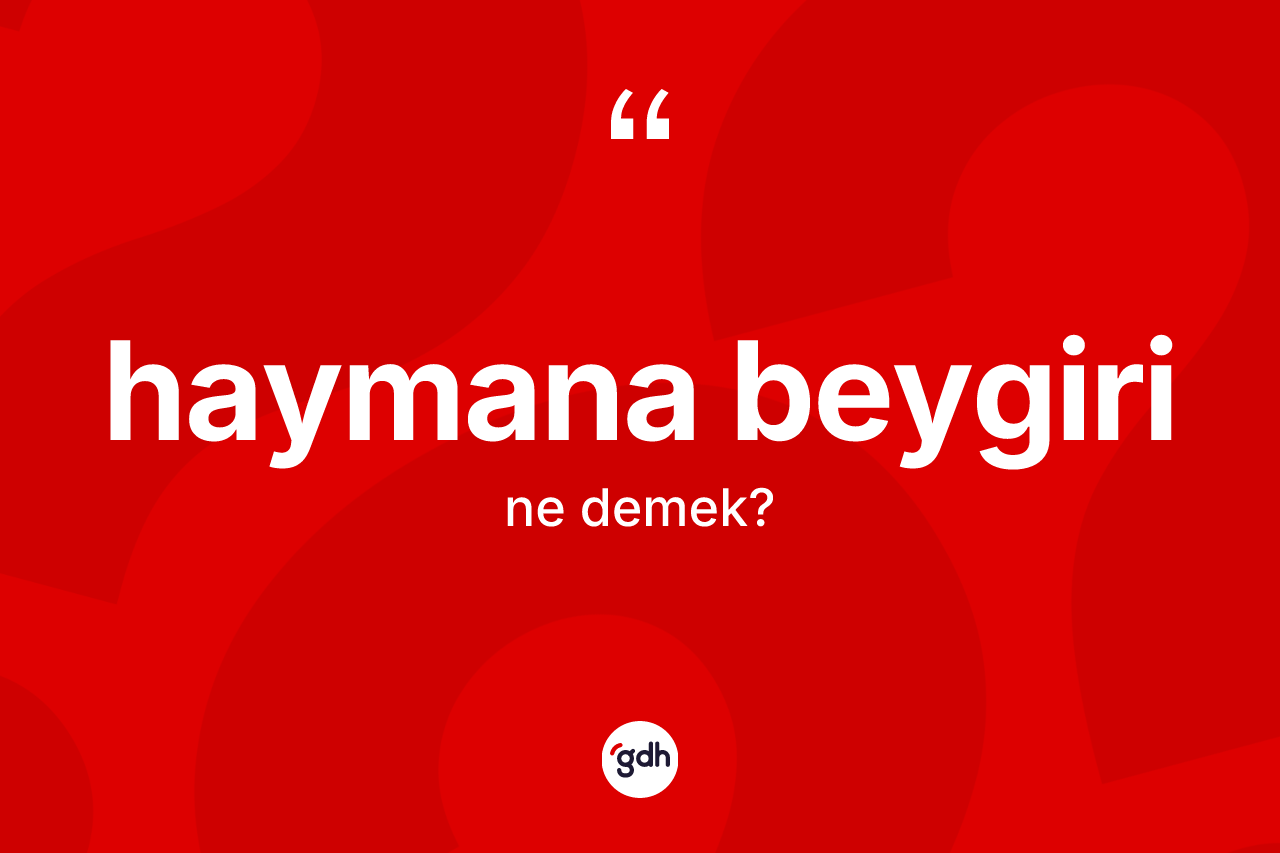 Haymana beygiri ne anlama gelir? Haymana beygiri kelimesinin kaç farklı anlamı var?