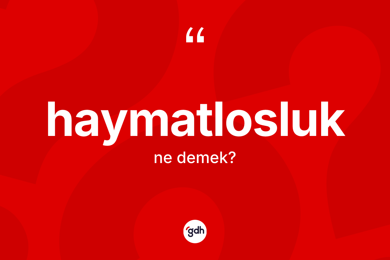 Haymatlosluk kelimesi ne anlama gelir? Haymatlosluğun TDK'ya göre anlamı nedir?
