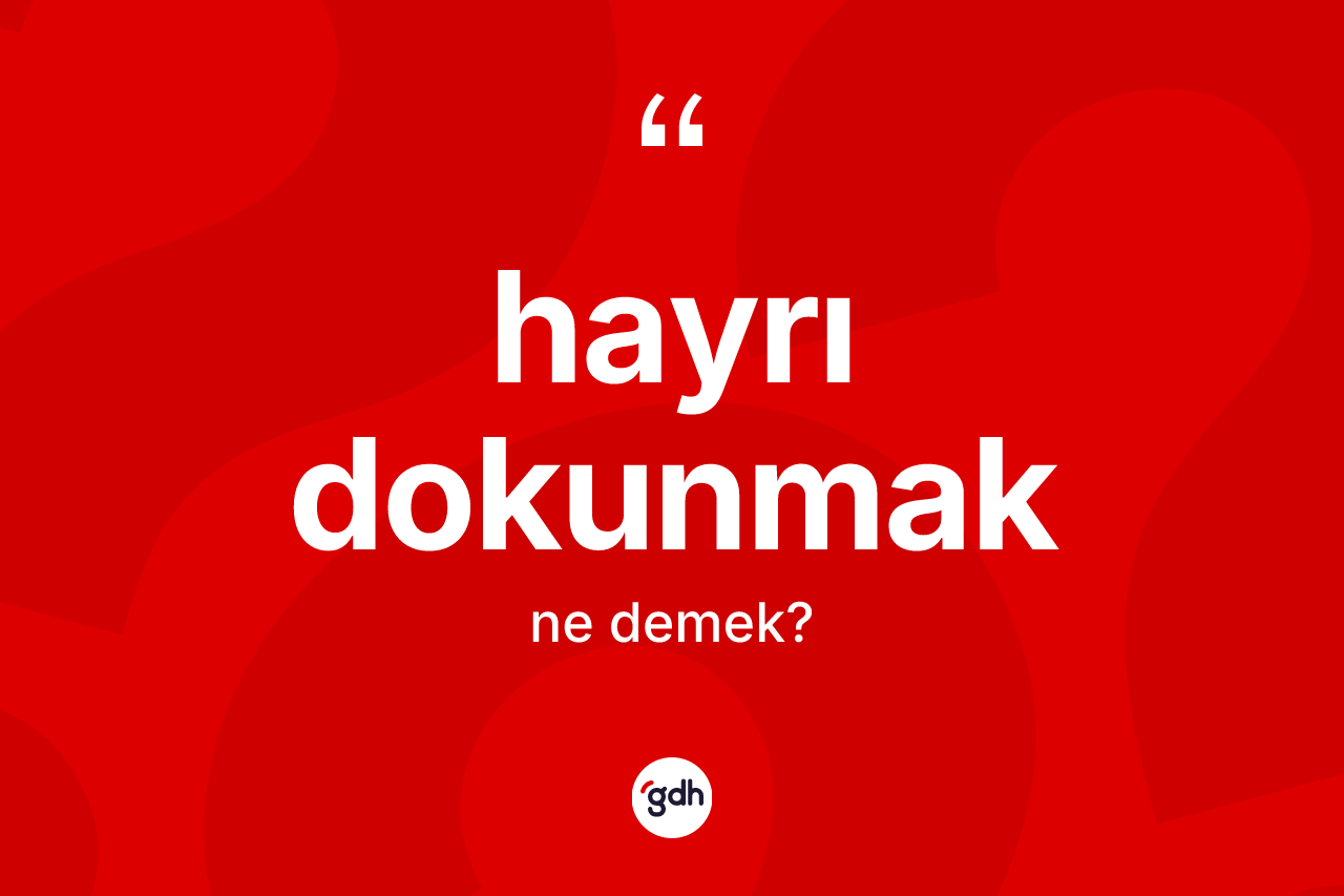 Hayrı dokunmak ifadesinin kısaca anlamı nedir? Hayrı dokunmak ifadesinin TDK'ya göre açıklaması nedir?
