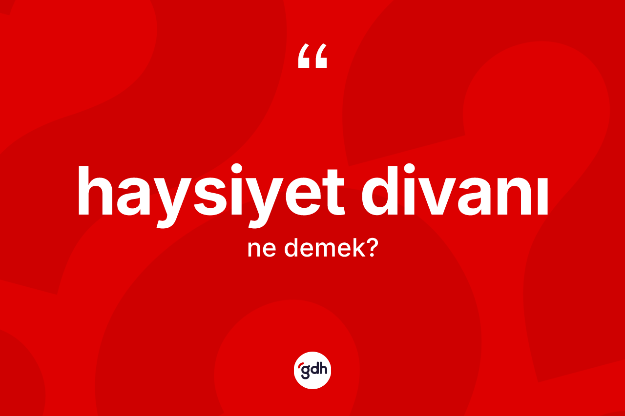 Haysiyet divanı kelimesinin tanımı nedir? Haysiyet divanının TDK'ya göre anlamı nedir?