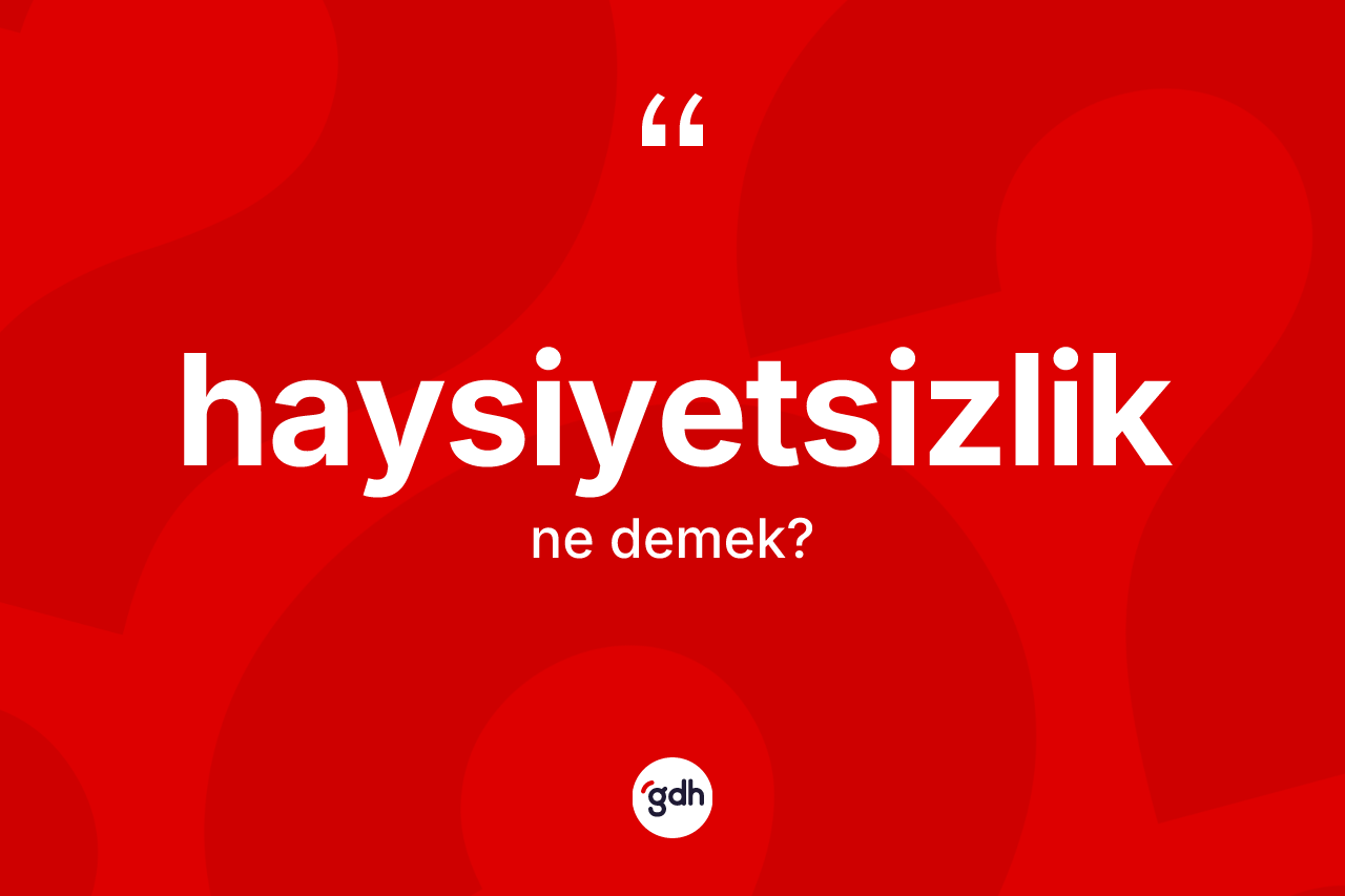 Haysiyetsizlik kelimesi ne anlama gelir? Haysiyetsizlik kelimesinin TDK'ya göre açıklaması nedir?