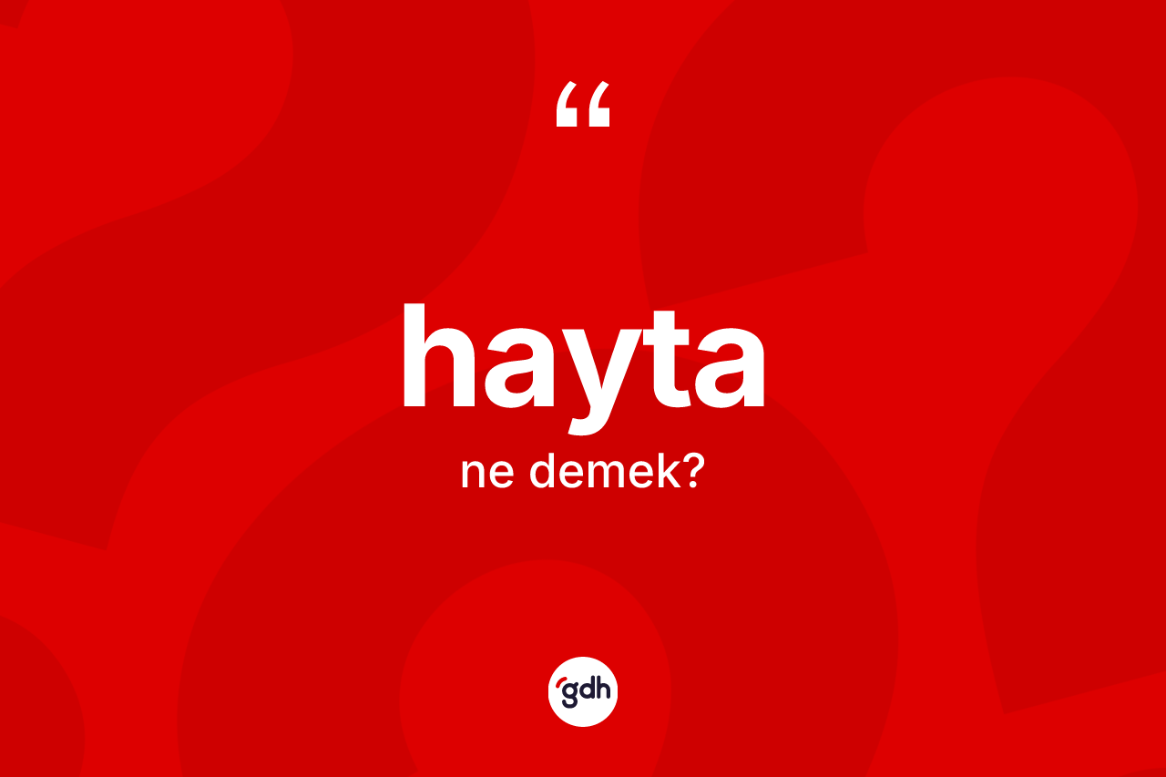 Hayta ne demek? Haytanın TDK'ya göre anlamı nedir?