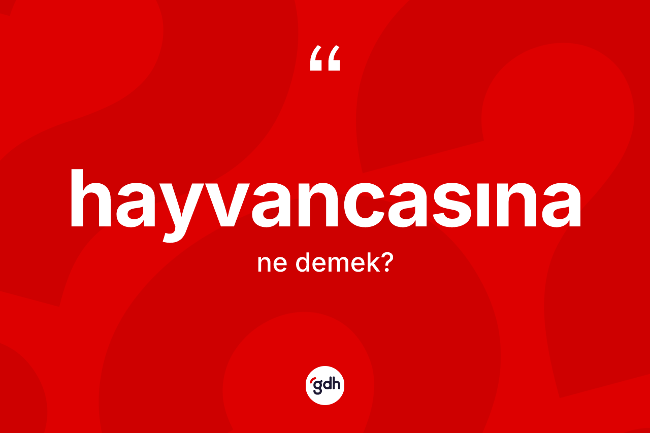 Hayvancasına kelimesi ne demek? Hayvancasınanın TDK'ya göre anlamı nedir?