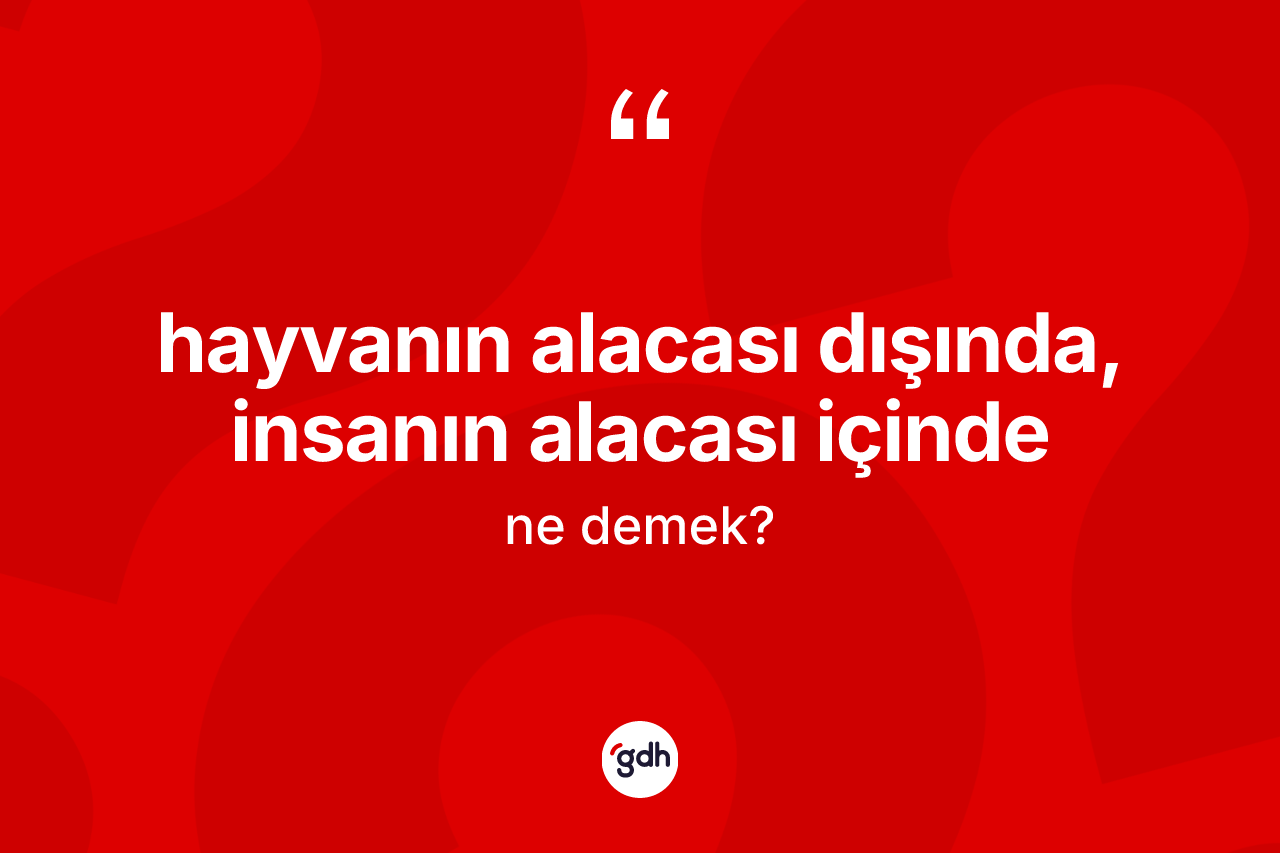 Hayvanın alacası dışında, insanın alacası içinde ifadesinin kısaca tanımı nedir? Hayvanın alacası dışında, insanın alacası içinde sözü nerede kullanılır?