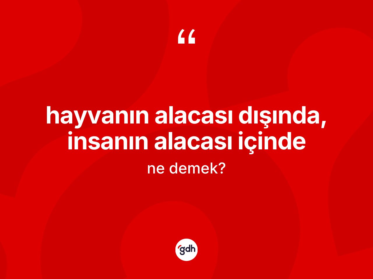 Hayvanın alacası dışında, insanın alacası içinde ifadesinin kısaca tanımı nedir? Hayvanın alacası dışında, insanın alacası içinde sözü nerede kullanılır?