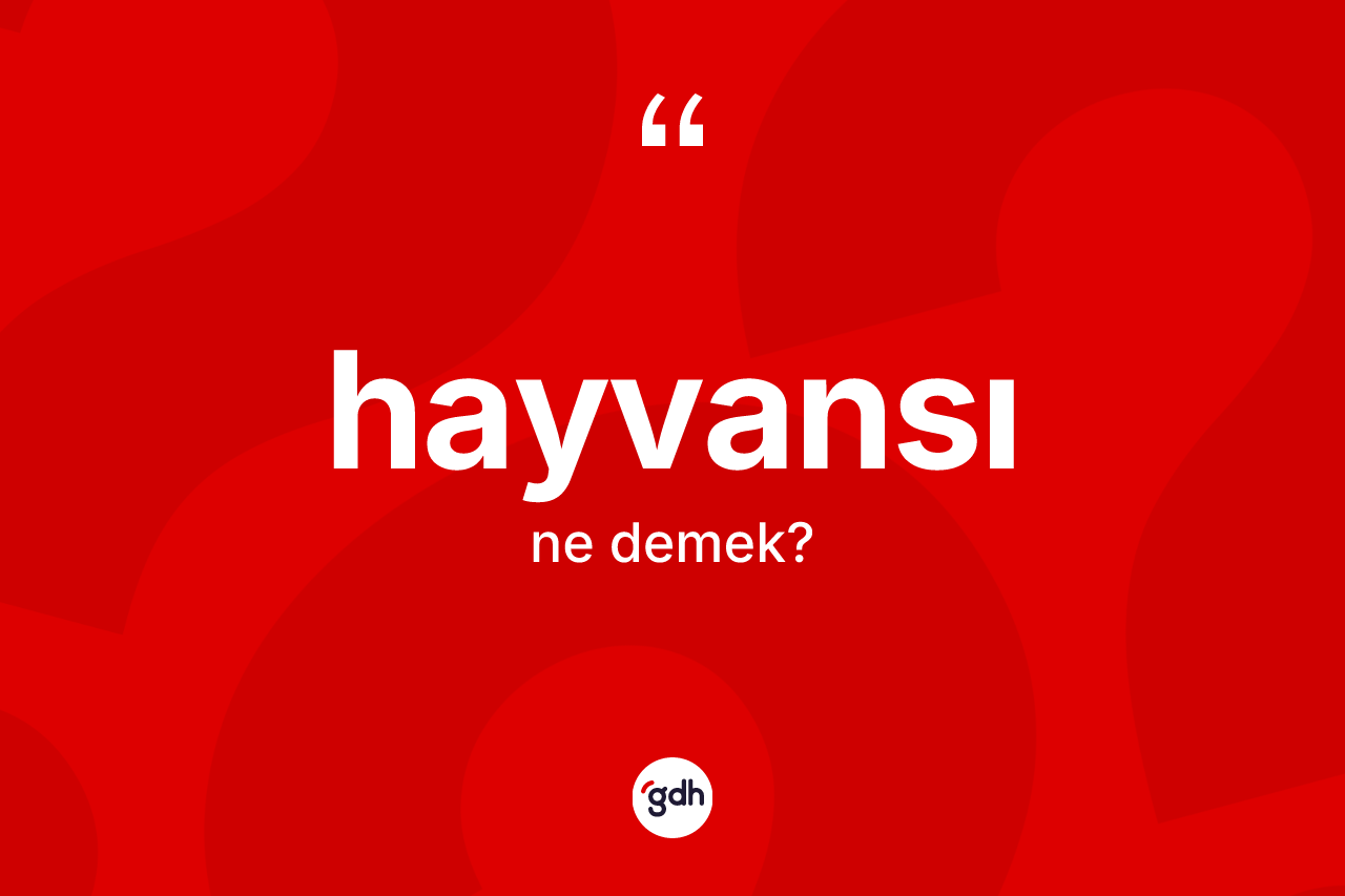 Hayvansı kelimesi nedir? Hayvansının TDK'ya göre anlamı nedir?