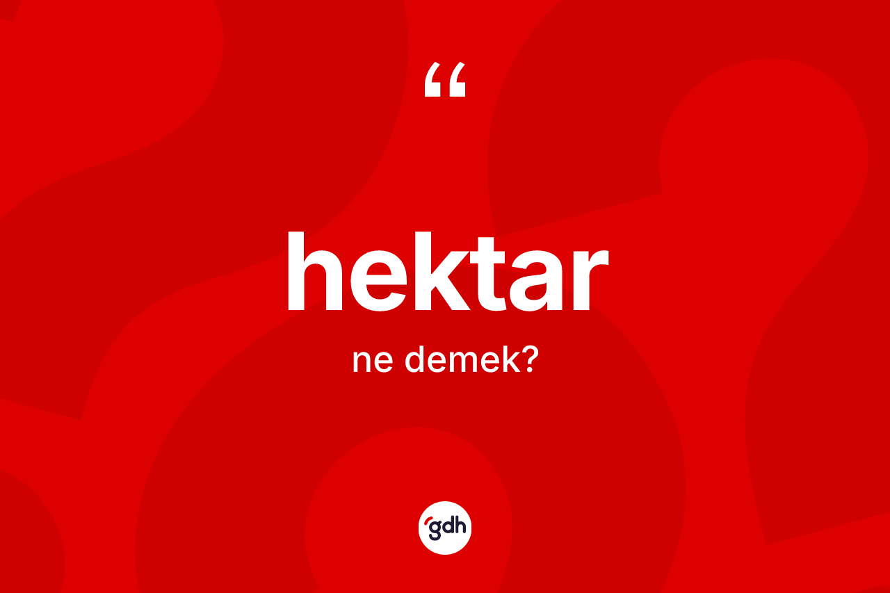 Hektar kelimesinin sözlükteki tanımı nedir? Hektarın TDK'ya göre anlamı nedir?