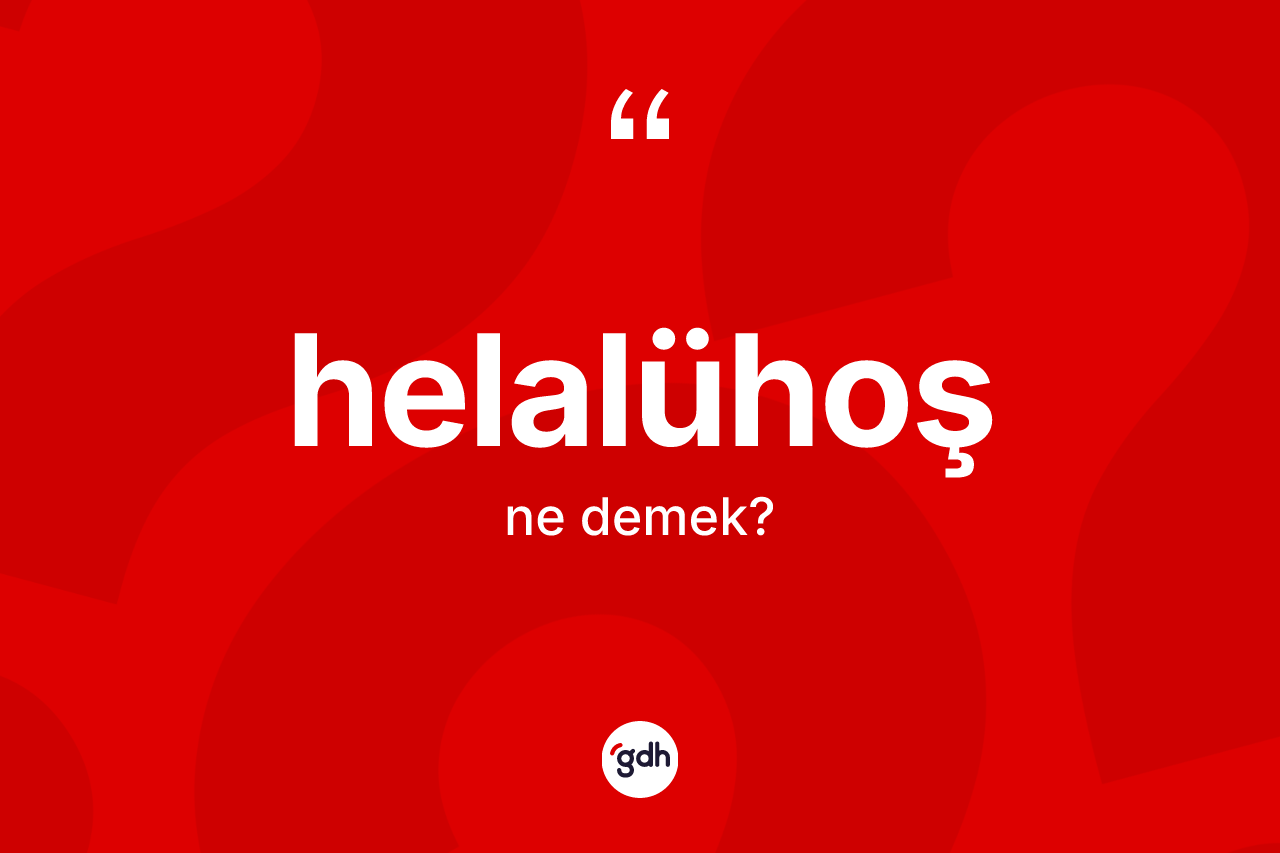Helalühoş kelimesinin anlamı nedir? Helalühoş kelimesinin TDK anlamı nedir?