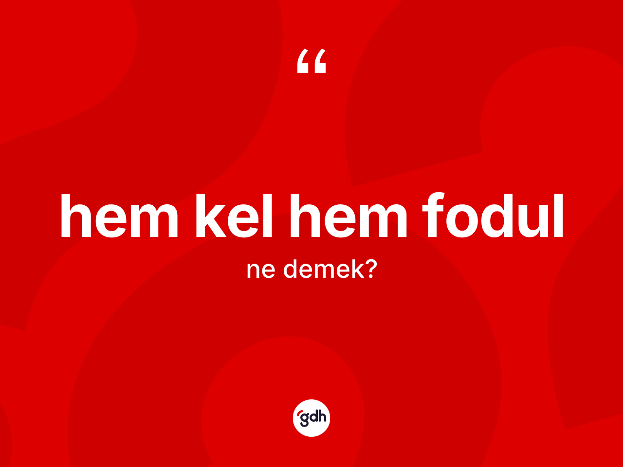 Hem kel hem fodul ifadesinin anlamı nedir? Hem kel hem fodul sözünün TDK anlamı nedir?