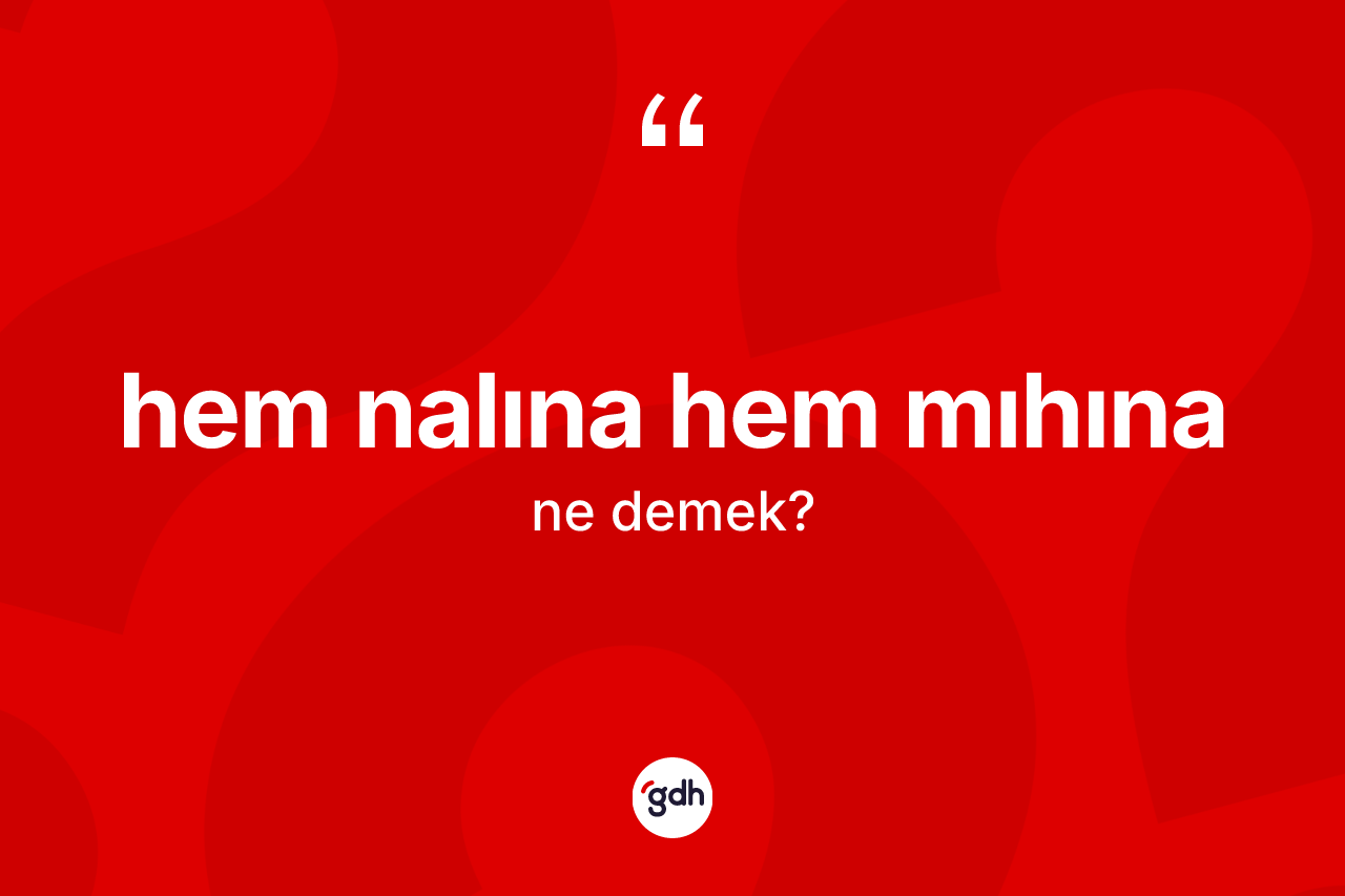 Hem nalına hem mıhına ifadesinin anlamı nedir? Hem nalına hem mıhına sözünün TDK tanımı nedir?