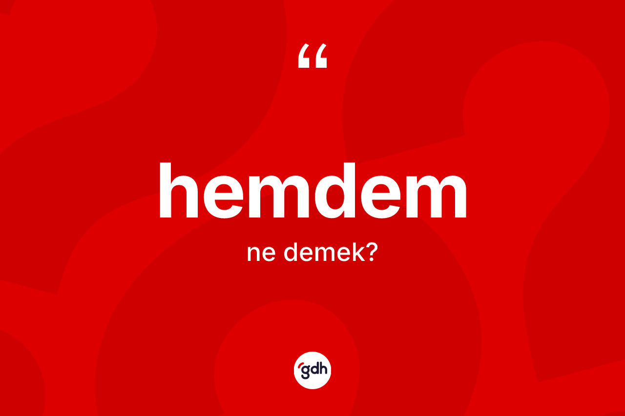 Hemdem kelimesinin tanımı nedir? Hemdemin TDK'ya göre anlamı nedir?