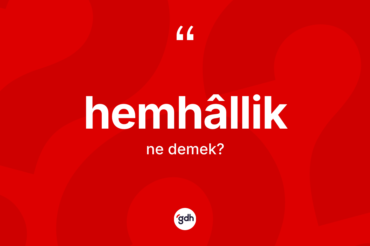 Hemhâllik kelimesi ne demek? Hemhâllik kelimesinin TDK anlamı nedir?