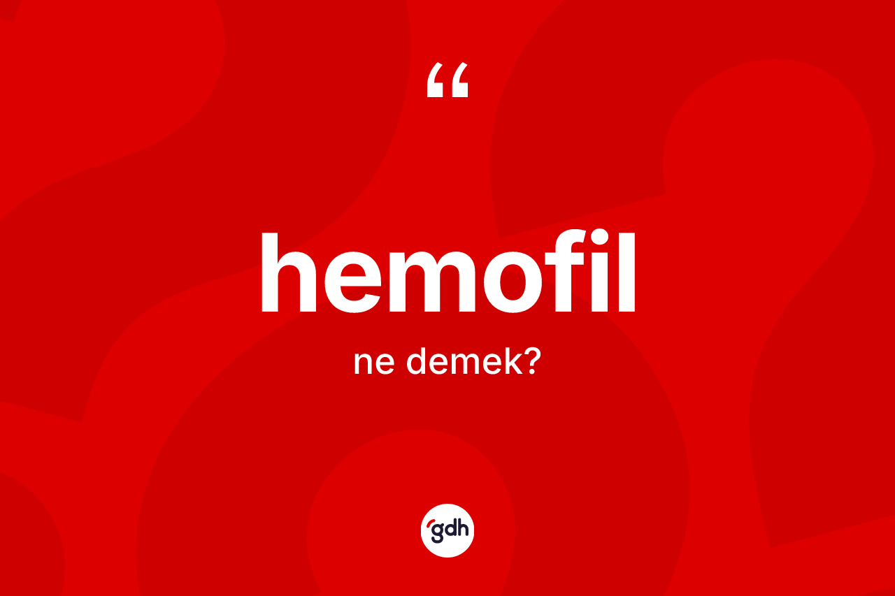 Hemofil ne demek? Hemofil kelimesinin TDK anlamı nedir?