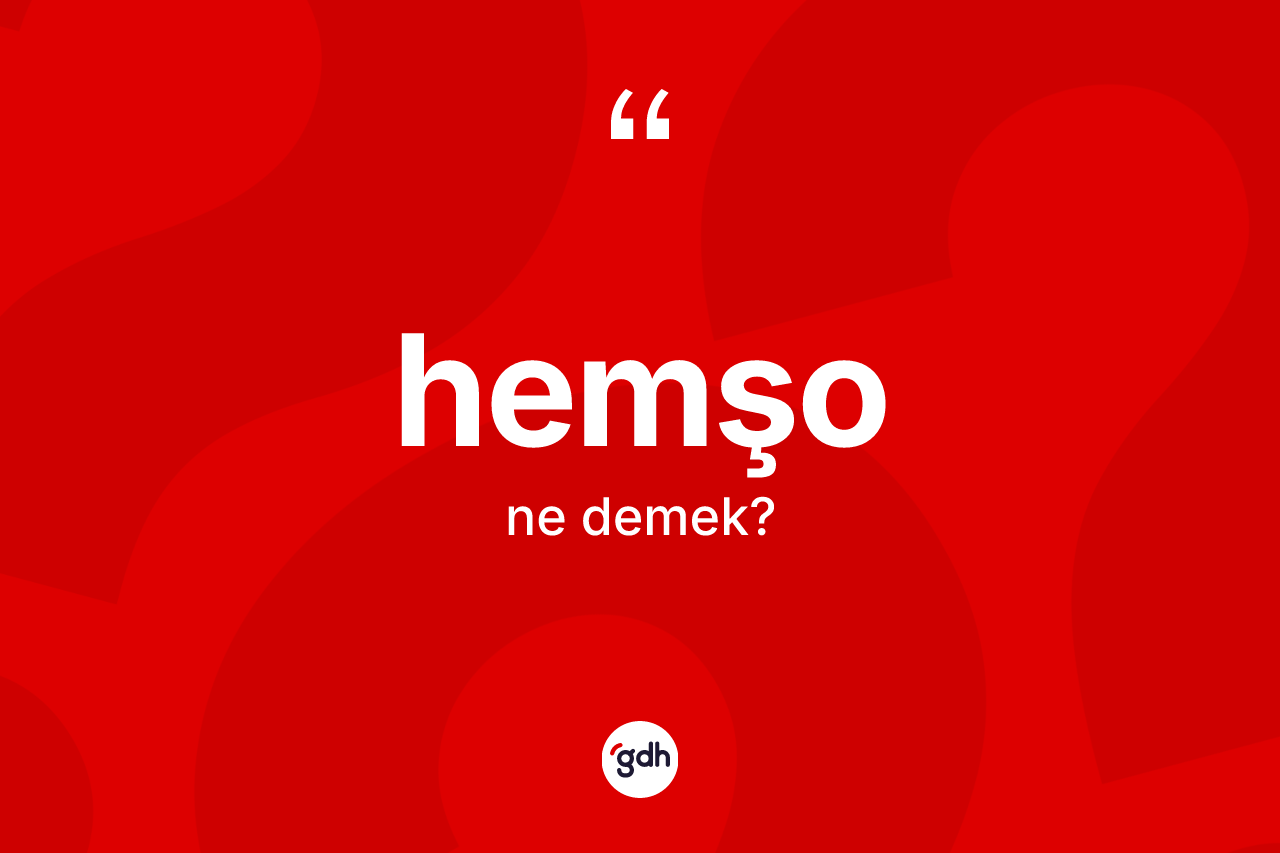 Hemşo nedir? Hemşonun sözlükteki anlamı nedir?
