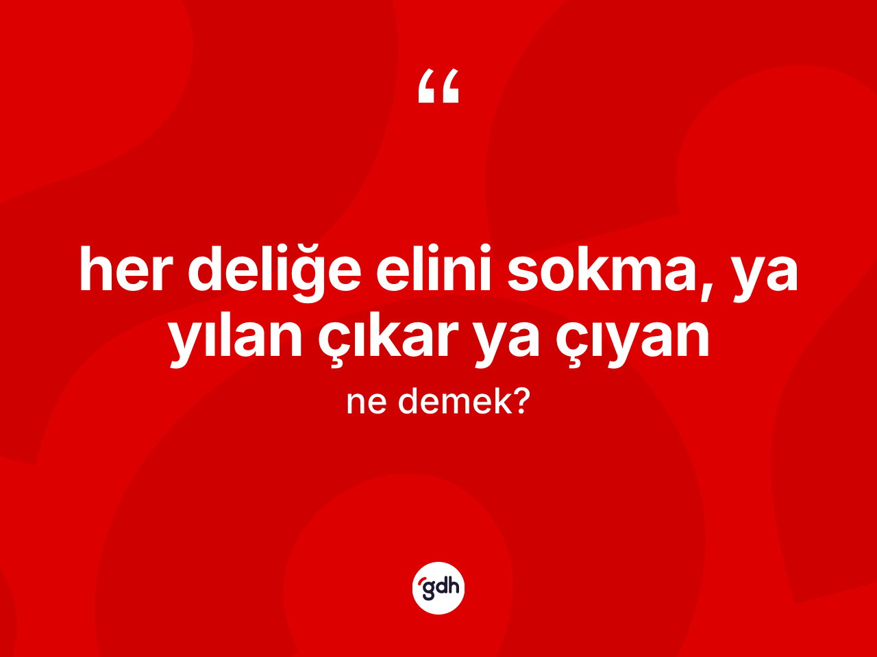 Her deliğe elini sokma, ya yılan çıkar ya çıyan ifadesi neyi anlatır? Her deliğe elini sokma, ya yılan çıkar ya çıyan sözünün sözlük anlamı nedir?