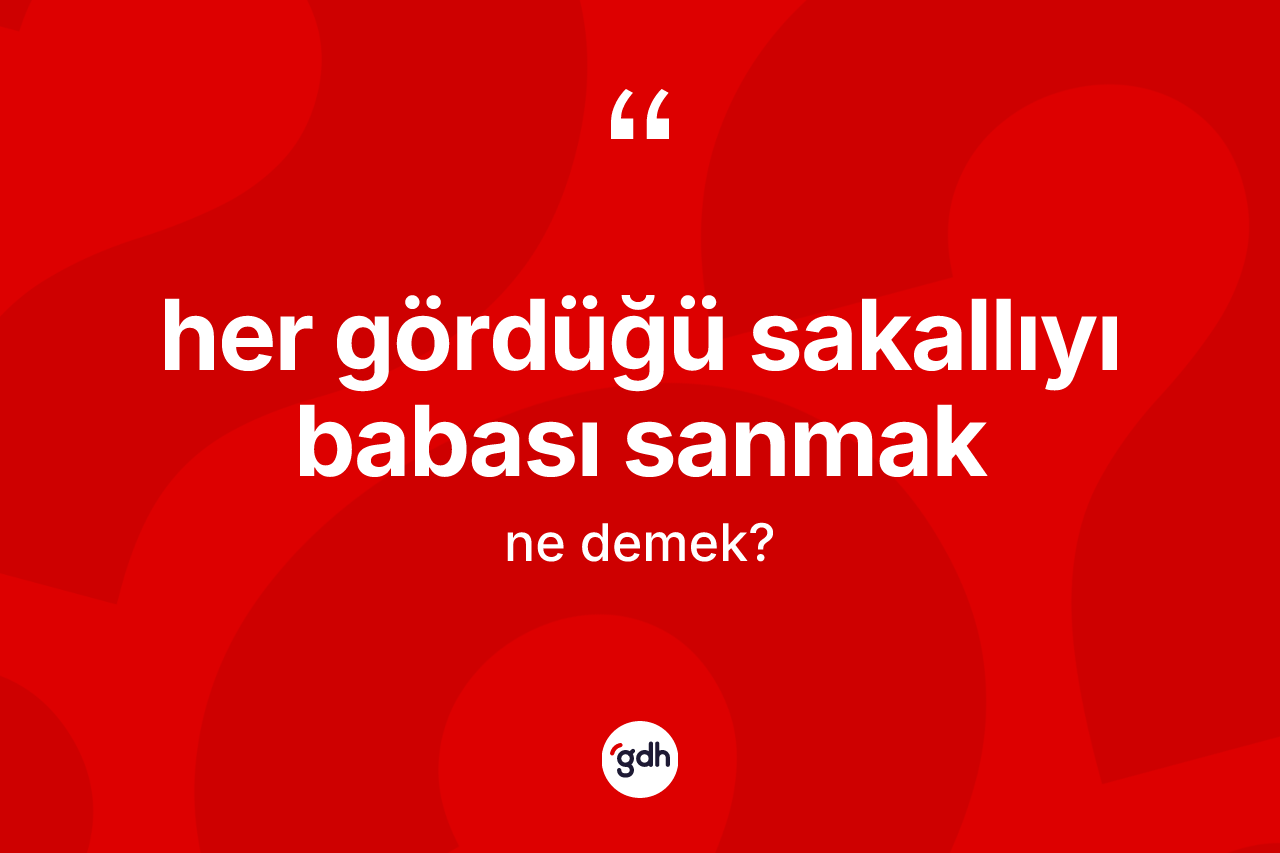 Her gördüğü sakallıyı babası sanmak ne anlama gelir? Her gördüğü sakallıyı babası sanmak ifadesinin TDK'ya göre anlamı nedir?