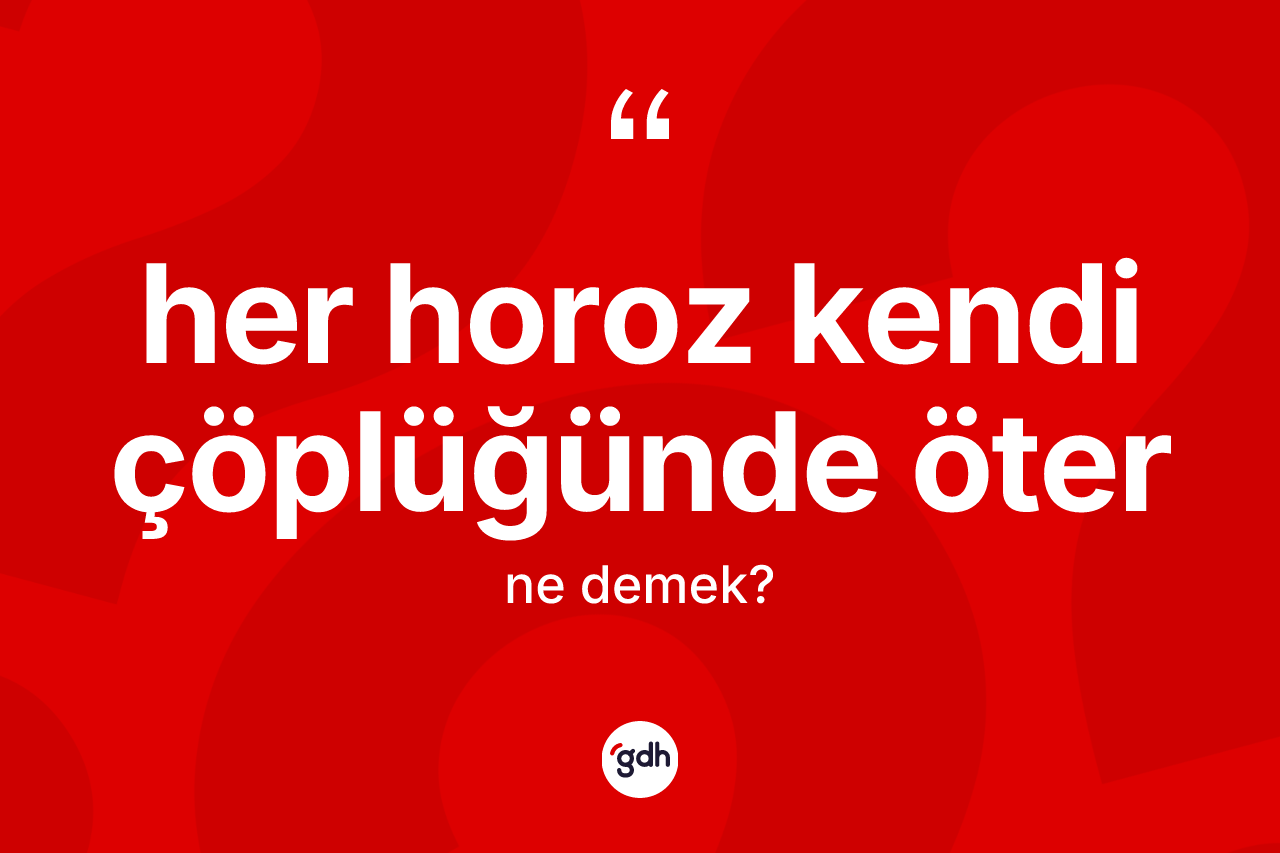 Her horoz kendi çöplüğünde öter ifadesinin kısaca anlamı nedir? Her horoz kendi çöplüğünde öter ifadesinin kaç farklı anlamı var?