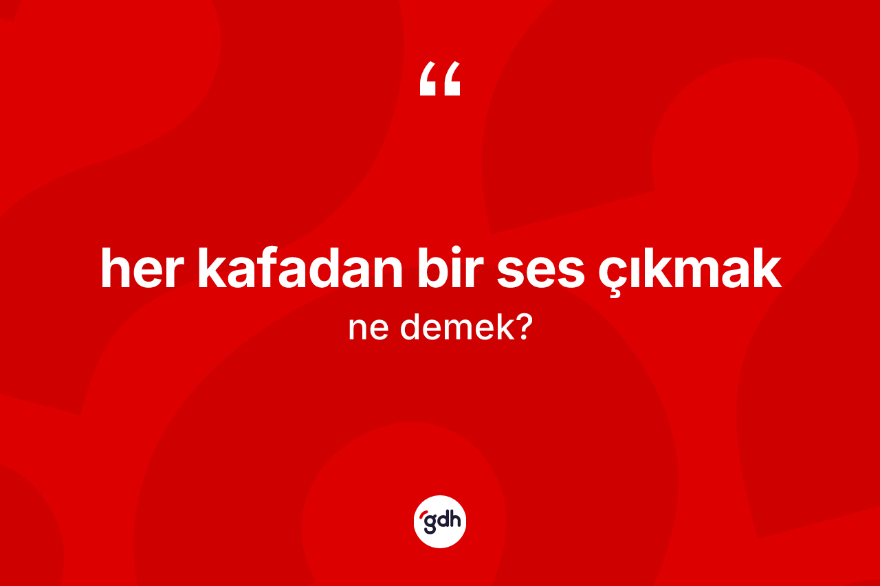 Her kafadan bir ses çıkmak ne anlama gelir? Her kafadan bir ses çıkmak sözünün TDK açıklaması nedir?