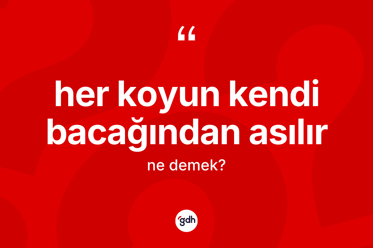 Her koyun kendi bacağından asılır ne demektir? Her koyun kendi bacağından asılır sözünün TDK tanımı nedir?