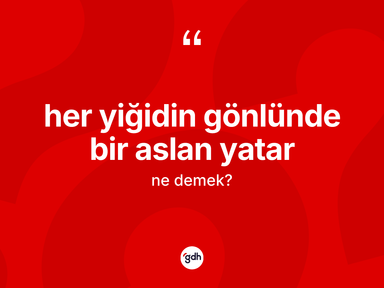 Her yiğidin gönlünde bir aslan yatar ifadesinin anlamı nedir? Her yiğidin gönlünde bir aslan yatar ifadesi nerede kullanılır?