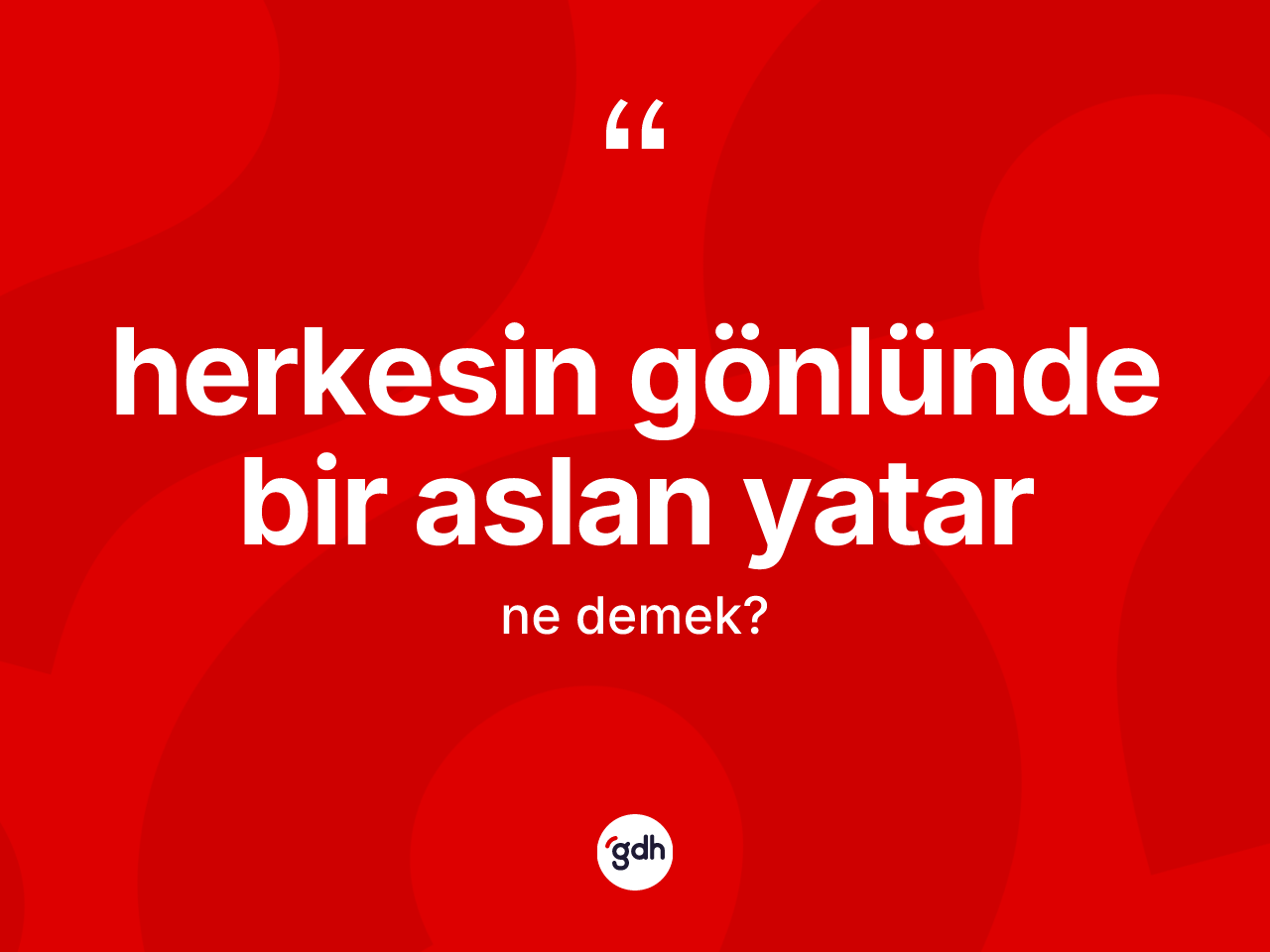 Herkesin gönlünde bir aslan yatar ifadesi ne demek? Herkesin gönlünde bir aslan yatar ifadesinin kaç farklı anlamı var?