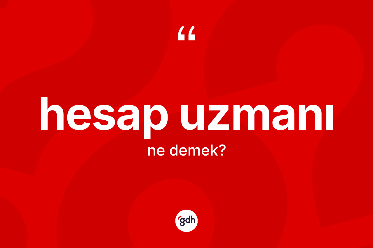 Hesap uzmanı kelimesinin anlamı nedir? Hesap uzmanının TDK'ya göre anlamı nedir?