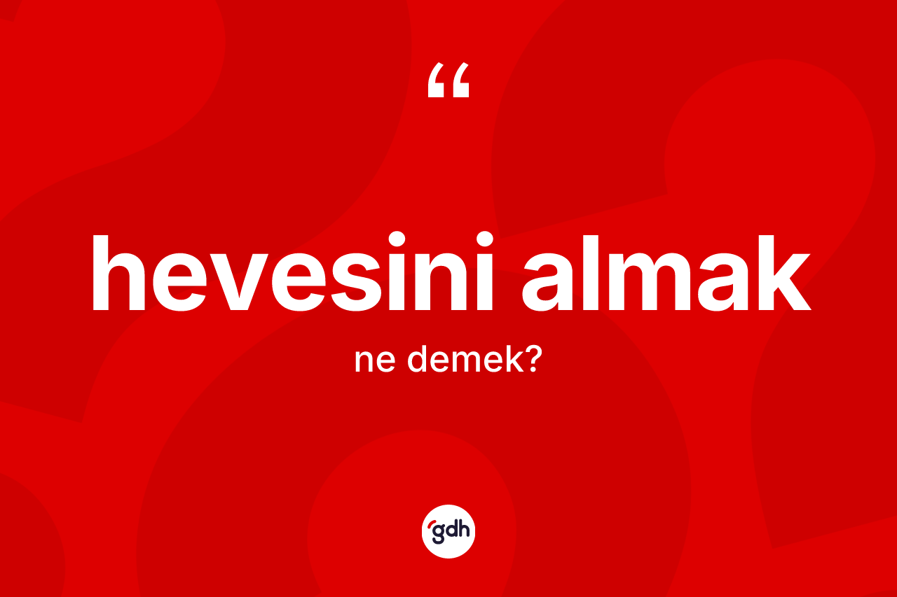 Hevesini almak nedir? Hevesini almak sözünün TDK anlamı nedir?