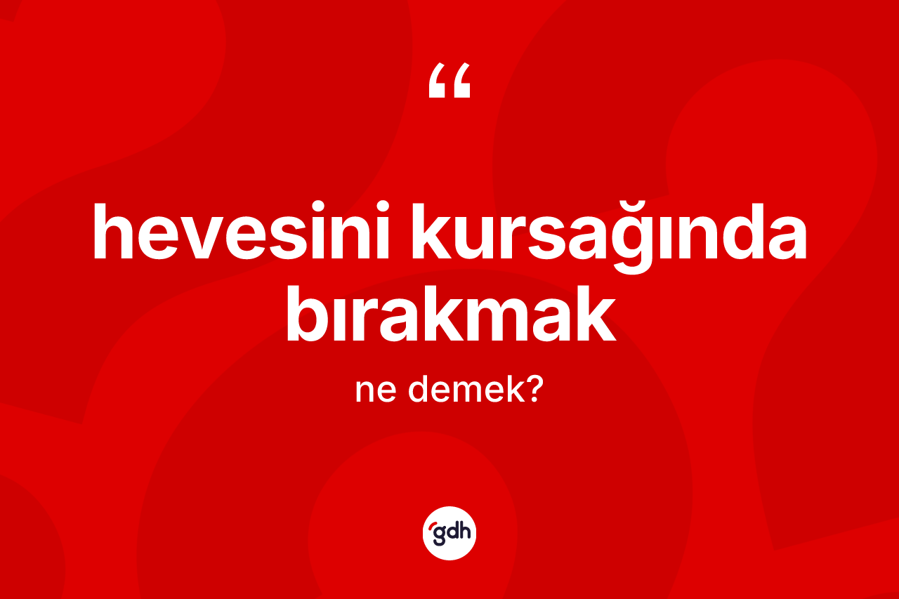 Hevesini kursağında bırakmak ne anlama gelir? Hevesini kursağında bırakmak sözünün TDK anlamı nedir?