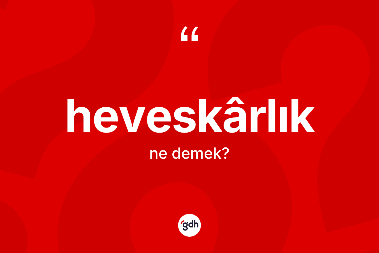 Heveskârlık kelimesinin anlamı nedir? Heveskârlık kelimesinin kaç farklı anlamı var?